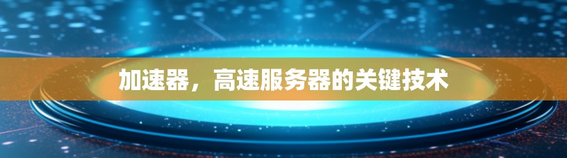 加速器，高速服务器的关键技术
