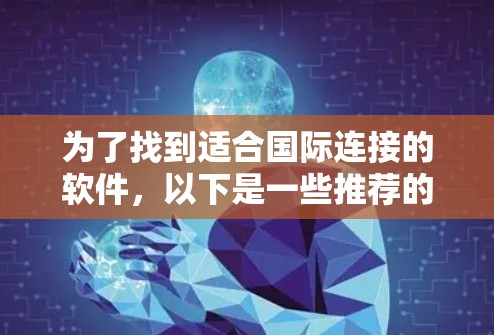 为了找到适合国际连接的软件，以下是一些推荐的选项，每个软件都有其特定的功能和适用场景